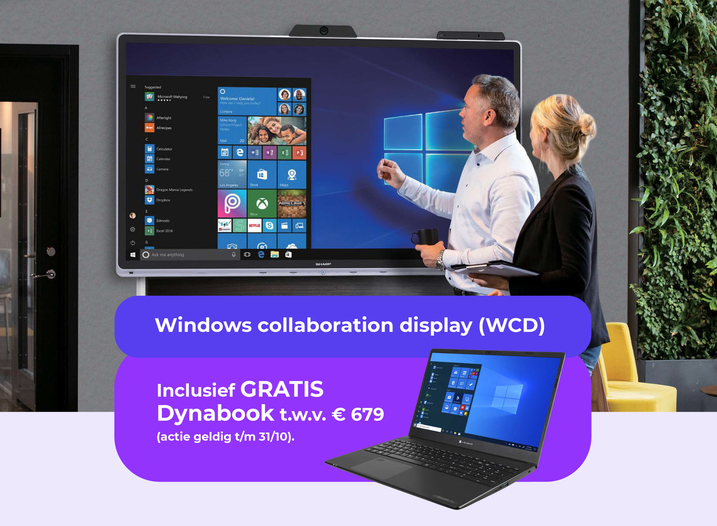 Gratis Dynabook bij Sharp Windows Collaboration Display