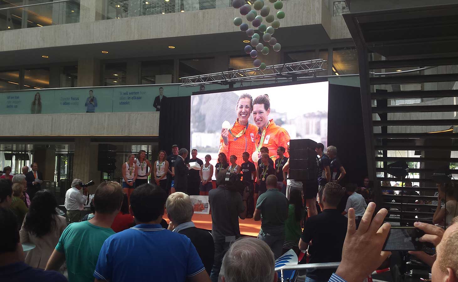 BIS Event Rental verzorgt huldiging Olympisch kampioenen bij Sponsor AEGON